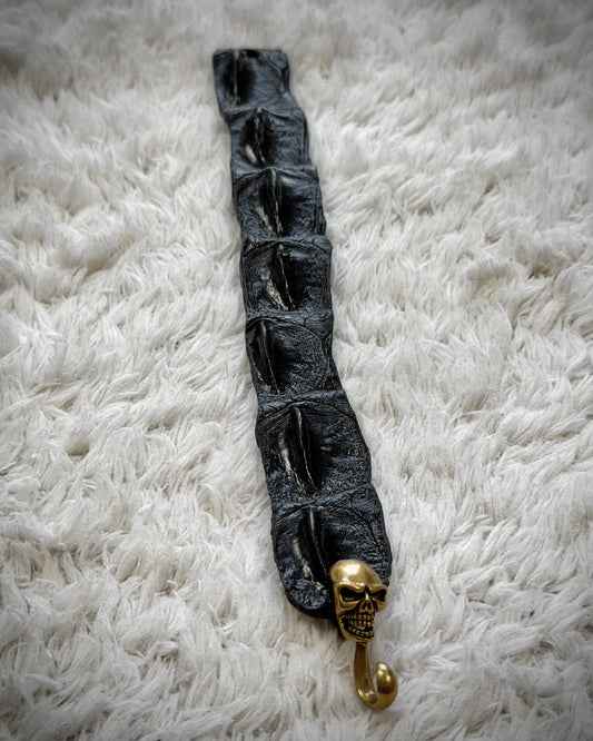 Raw Crocodile Skull Leather Bracelet