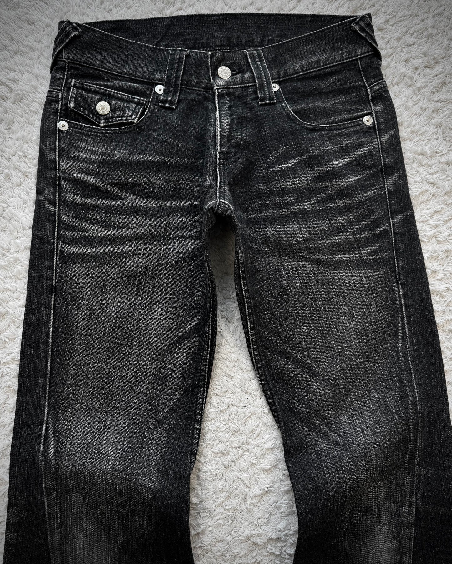 Tornado Mart Flap Pocket Whiskered Spiral Flared Jeans