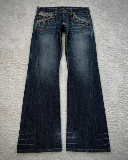 Nicole Club Python Detailed Western Bootcut Denim