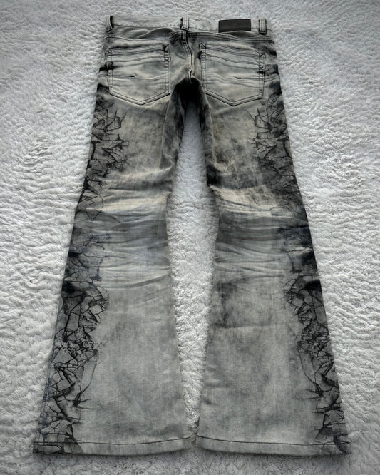 Tornado Mart Fracture Washed Flared Pants