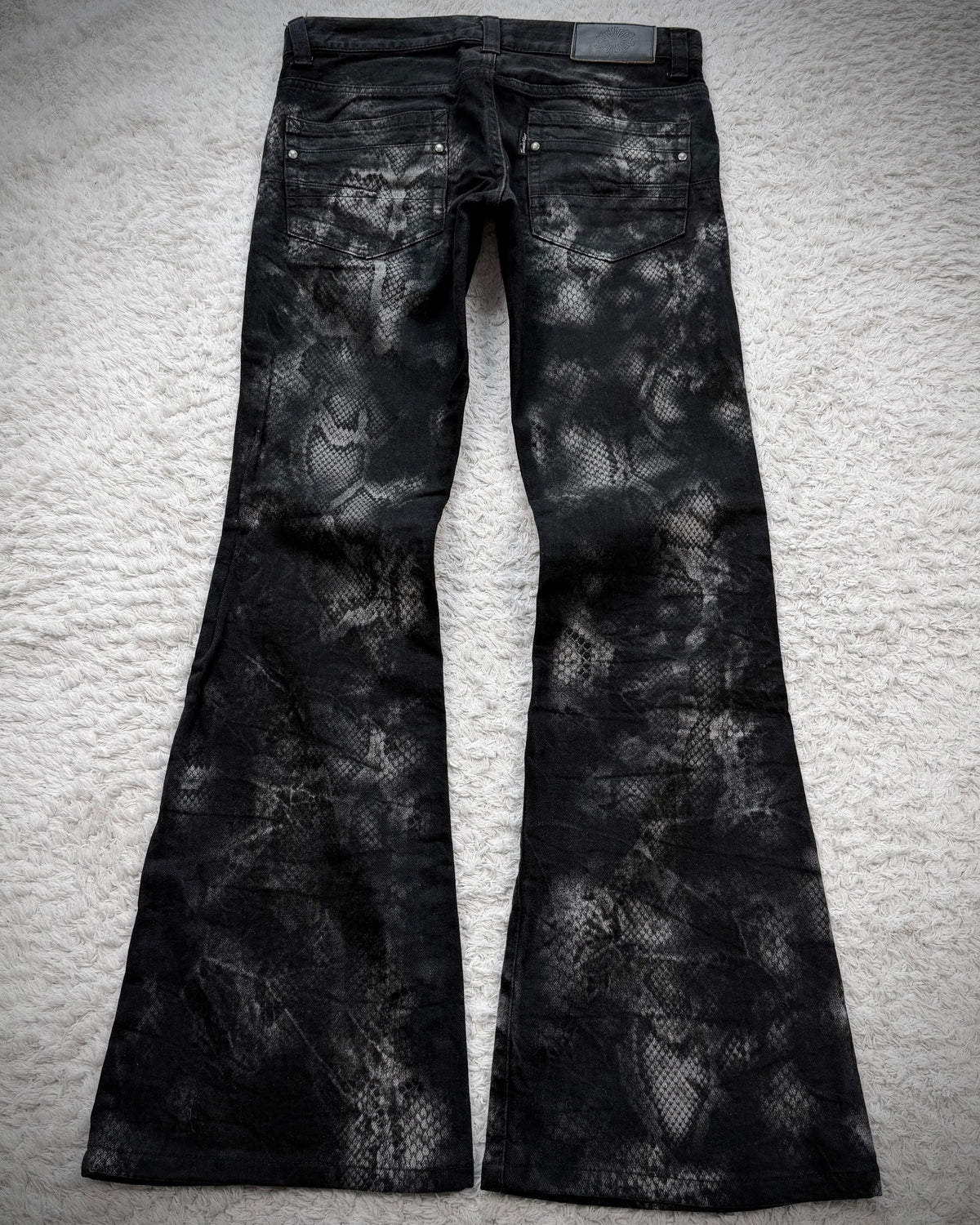 Tornado Mart Python Shadow Flared Jeans