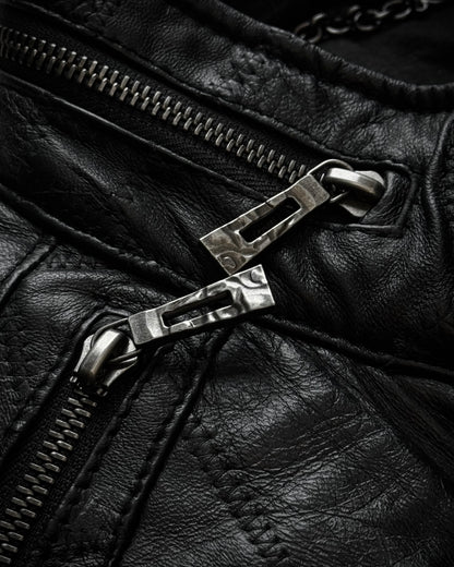 CAV-000 Scar Stitched Patchwork Leather Jacket