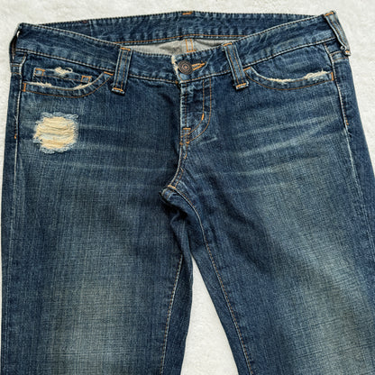 Moussy Jeans Flared Distressed Denim