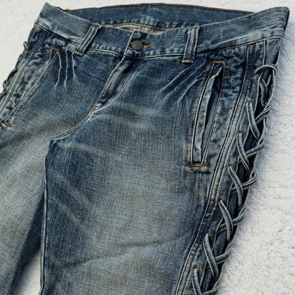 Tornado Mart Sidelace Flared Jeans