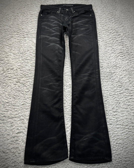 Fuga Python Detailed Clawmarks Waxed Slim Bootcut Pants