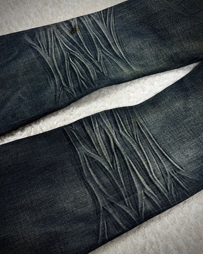 Tornado Mart Mud Washed Tassel Zippered Flared Jeans