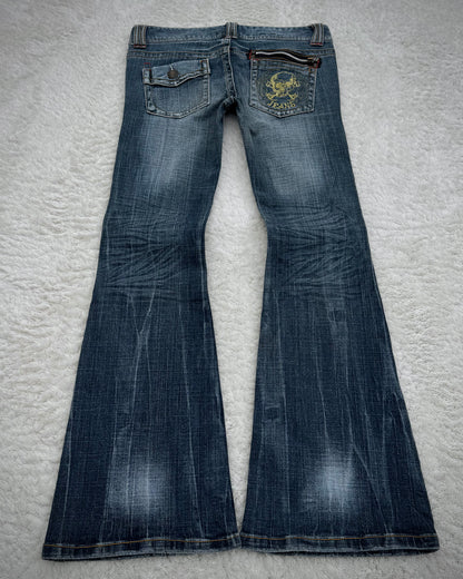 Japanese Brand Skull Design Flared Jeans
