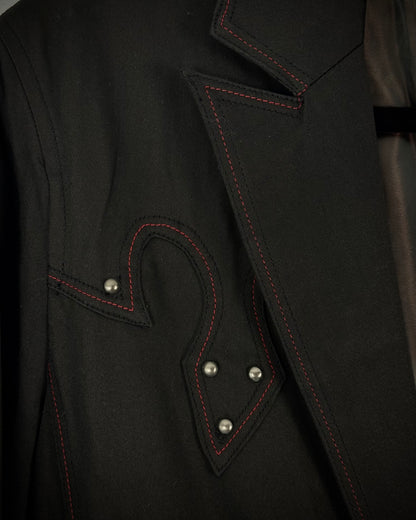 In The Attic Red Thread Studded Blazer