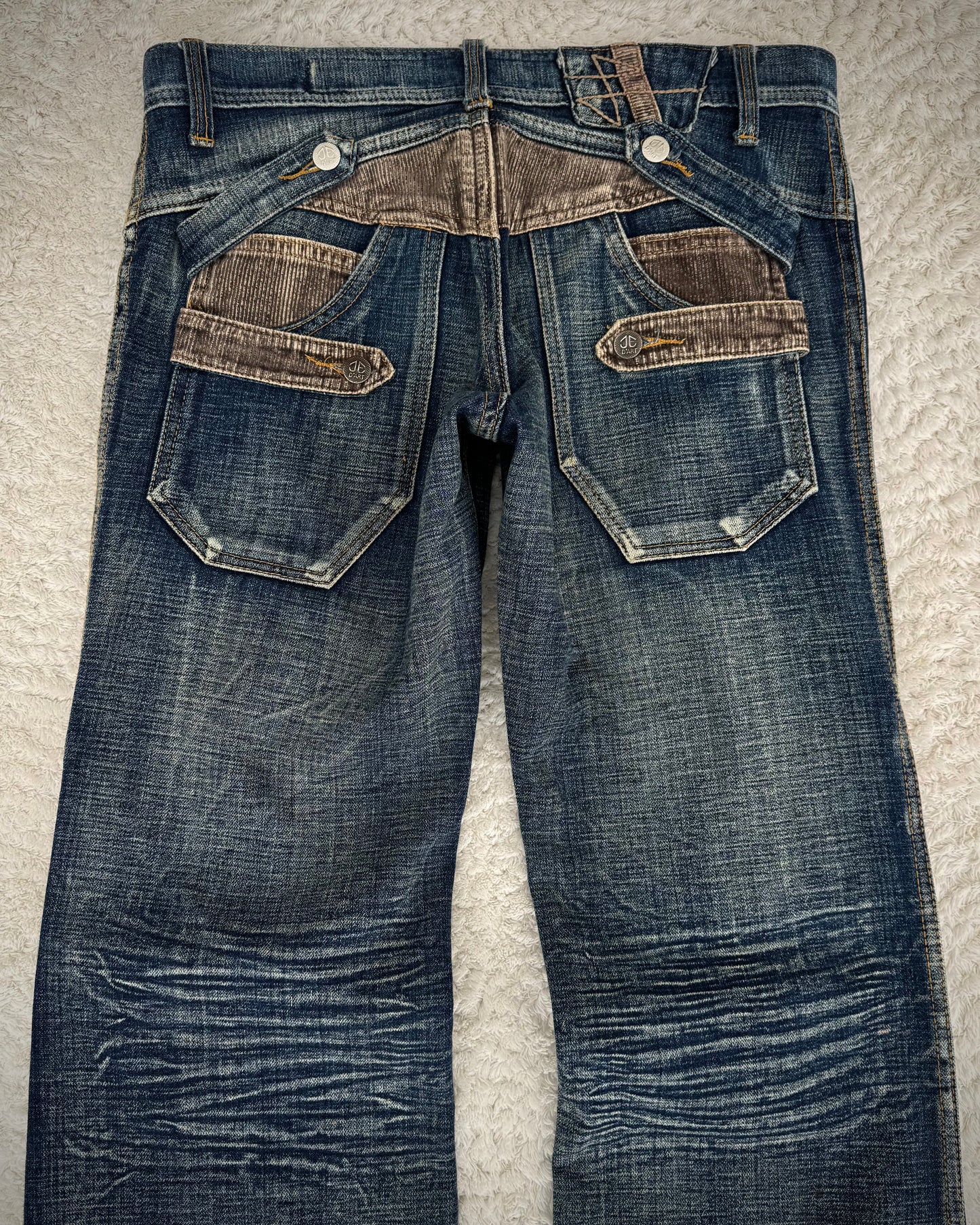 Jeans De Art Multi-Pocket Vintage Bootcut Denim