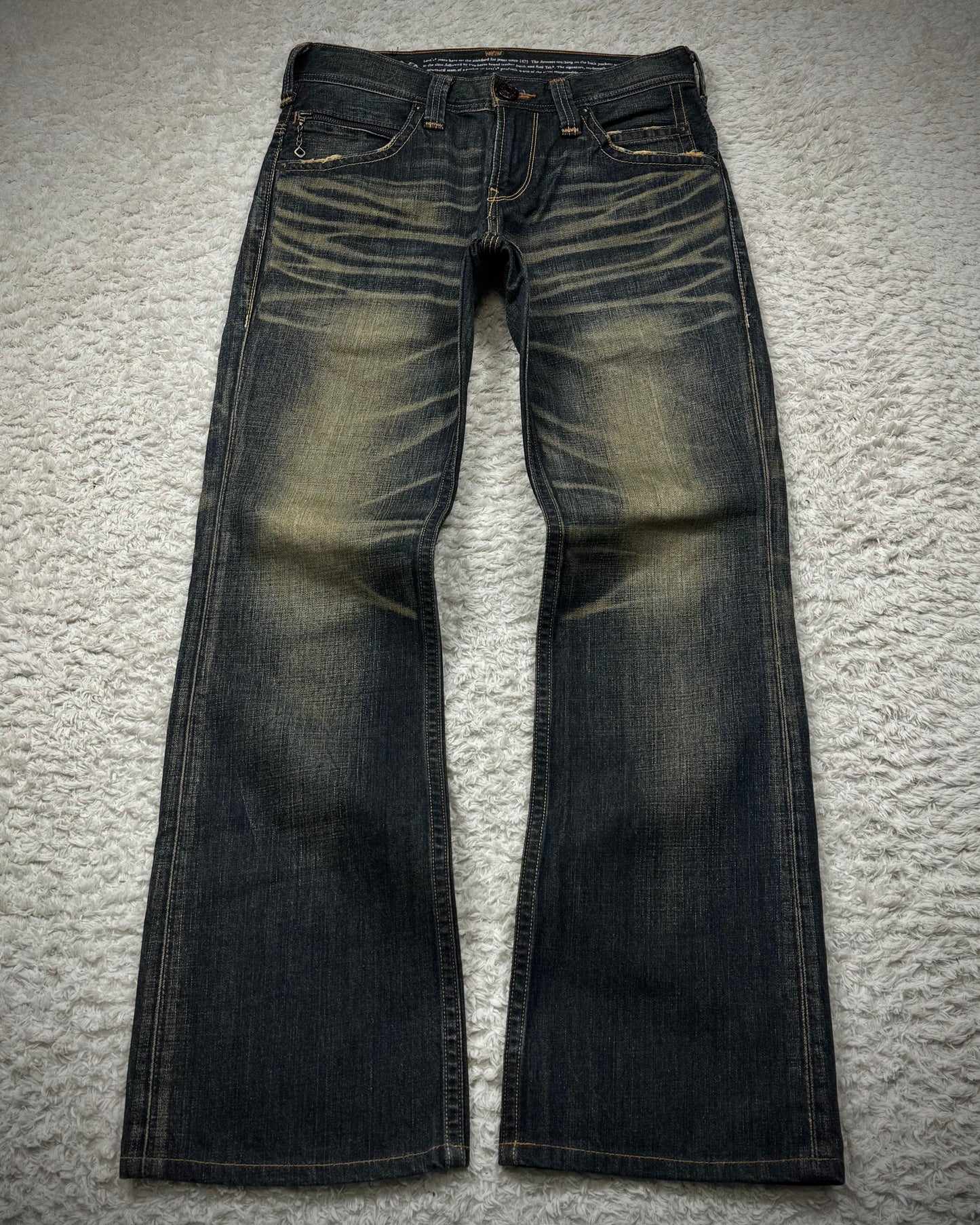 Levi’s 507 Mud Whisker Washed Studded Bootcut Jeans