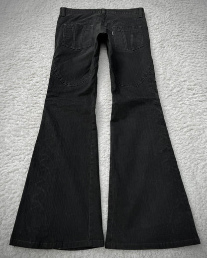 Tornado Mart Pin Striped Lace Up Flared Pants