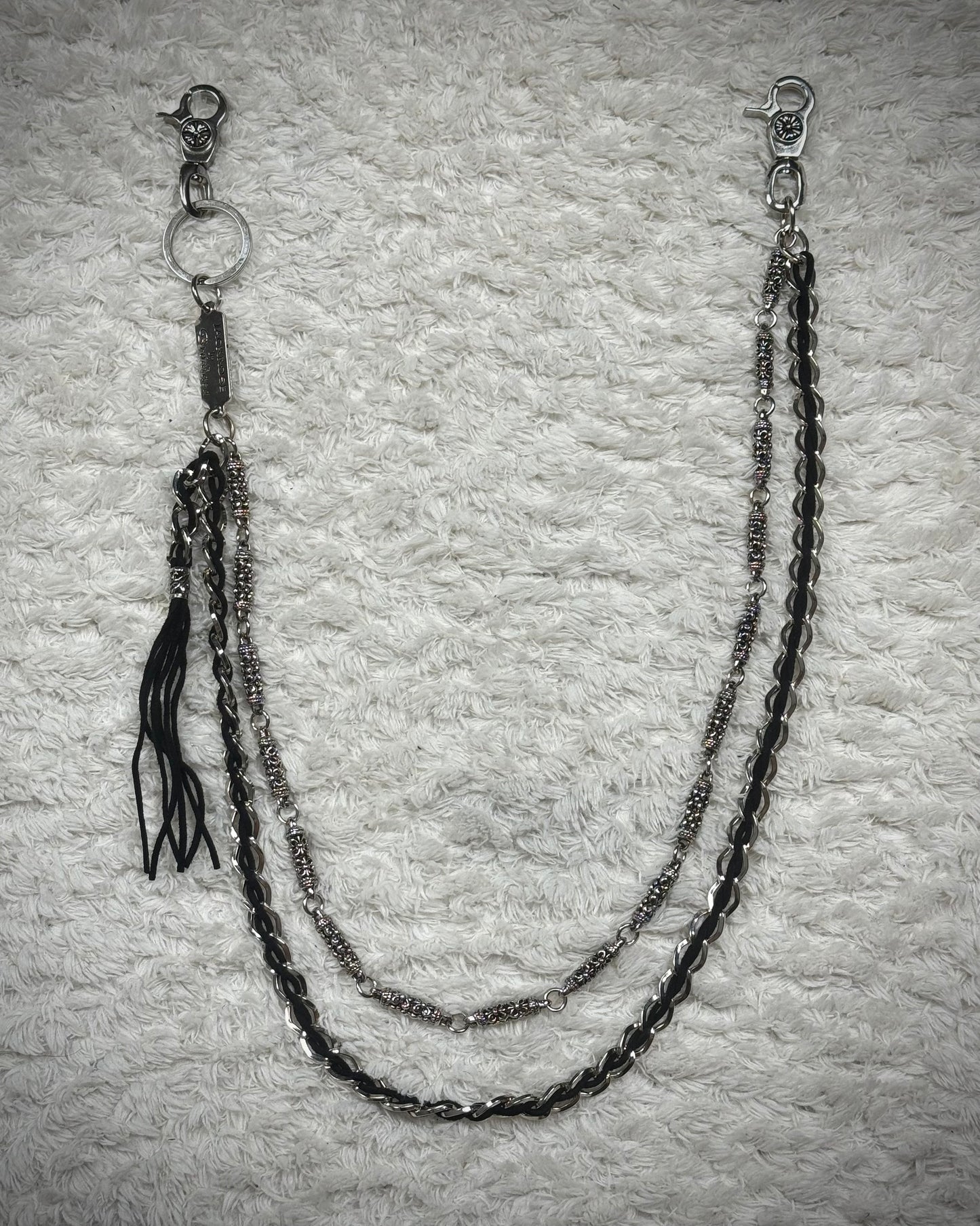 Jack Rose Double Layered Fleur De Lis Wallet Chain