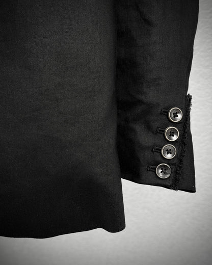 L.G.B. “JK-6” Fringed Spine Goat Collar Cross Blazer