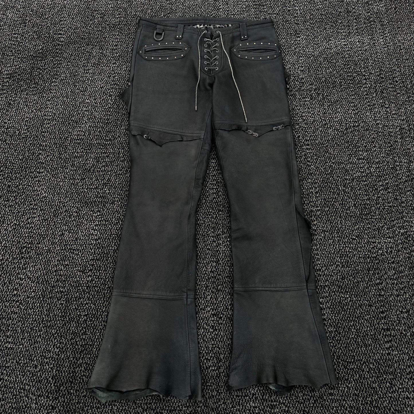 Roen Deerskin Lace-Up Leather Pants