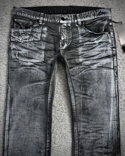 Tornado Mart Metallic Whisker Coated Slim Jeans