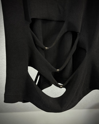Heaven & Earth Pierced Distressing Skull Hoodie