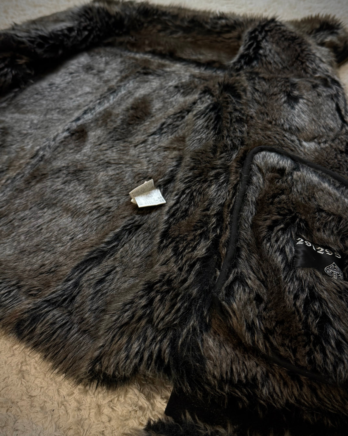 291295=HOMME Luster Textured Full Fur Jacket