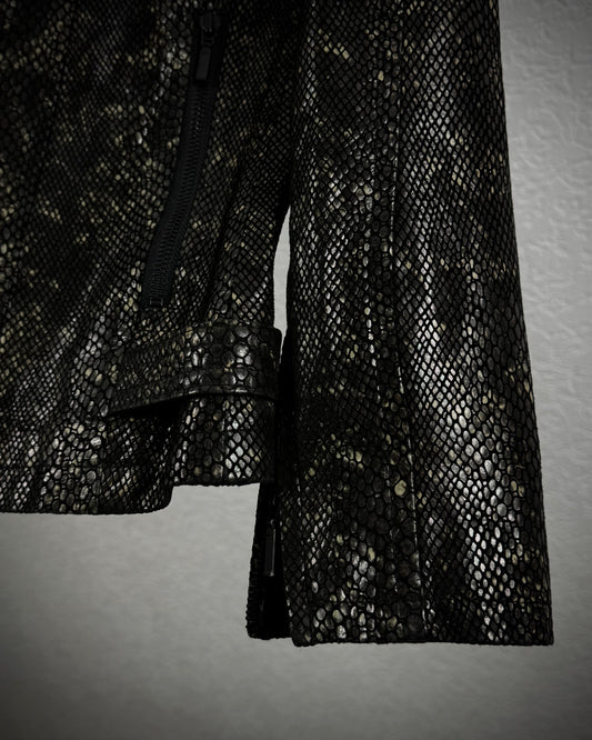 Tornado Mart Raccoon Fur Python Shimmer Jacket