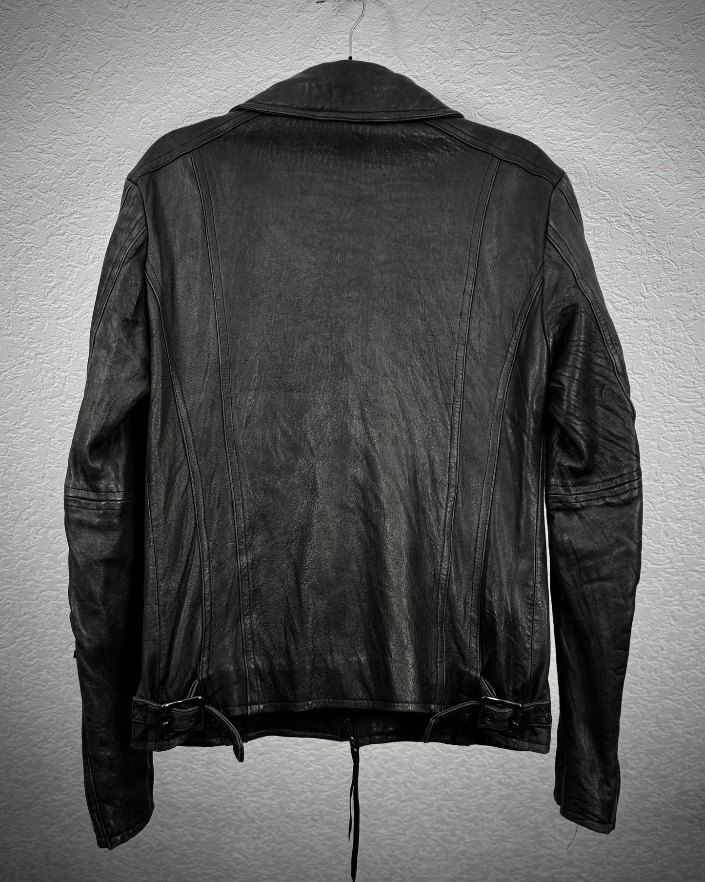 Schorl Textured Leather Tassel Jacket