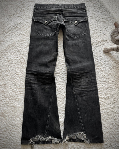 Tornado Mart Clawmarks Washed Spiral Flared Jeans