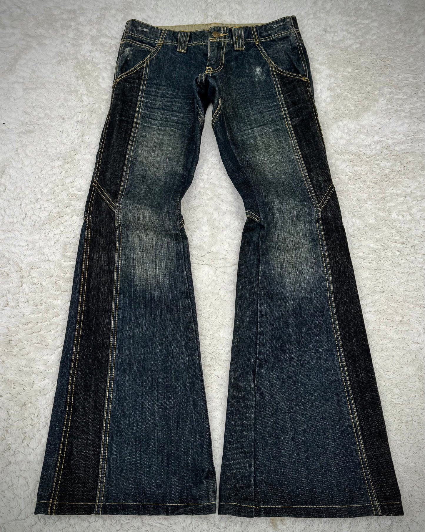 Tornado Mart Knee Lace Up Flared Jeans