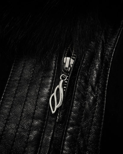 Habosina Fur Extended Leather Jacket