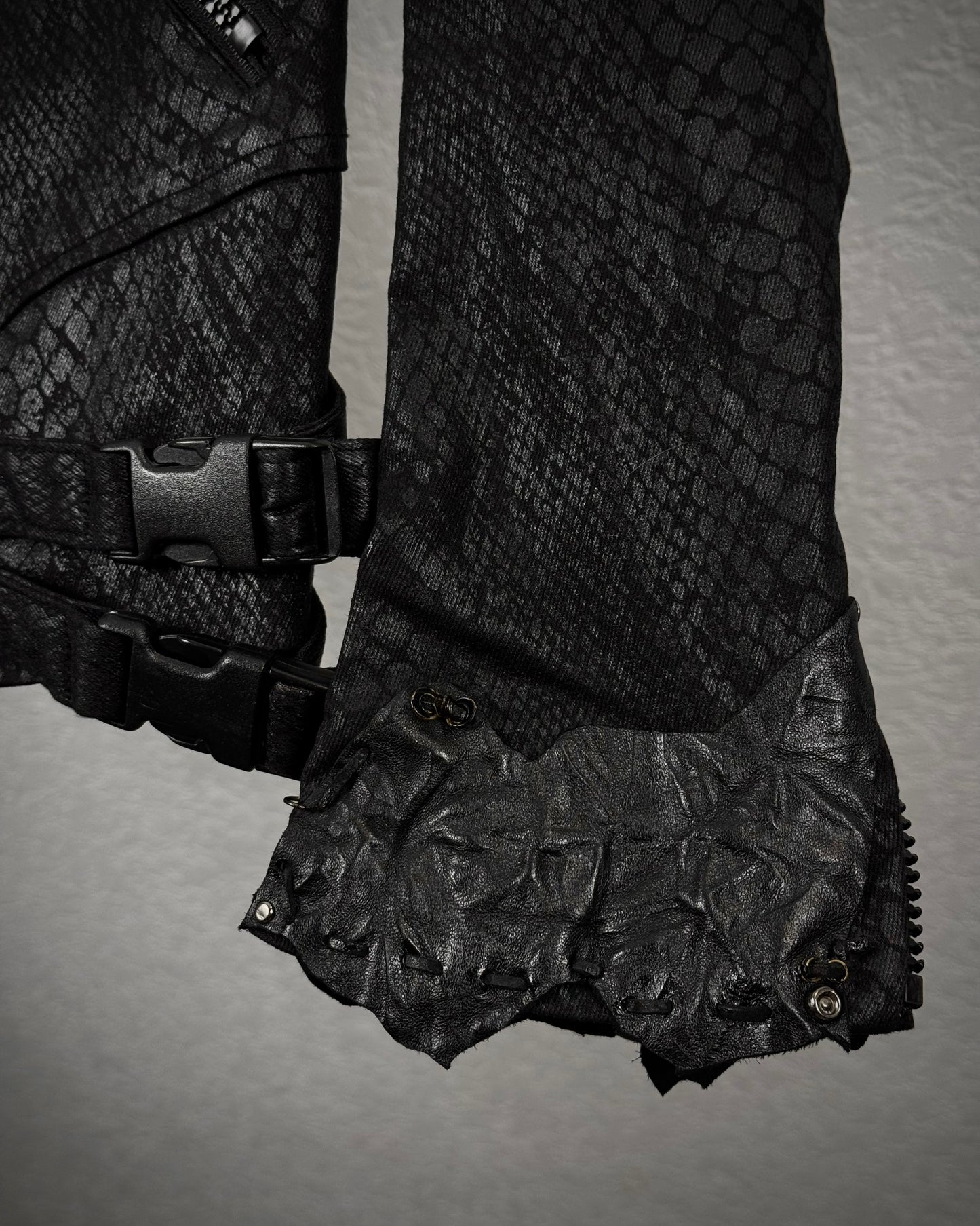 By The R Python Waxed Studded Biker Jacket