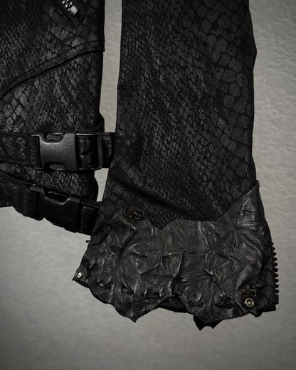 By The R Python Waxed Studded Biker Jacket