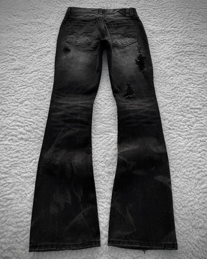 Fuga Croco Repaired Distressed Bootcut Jeans