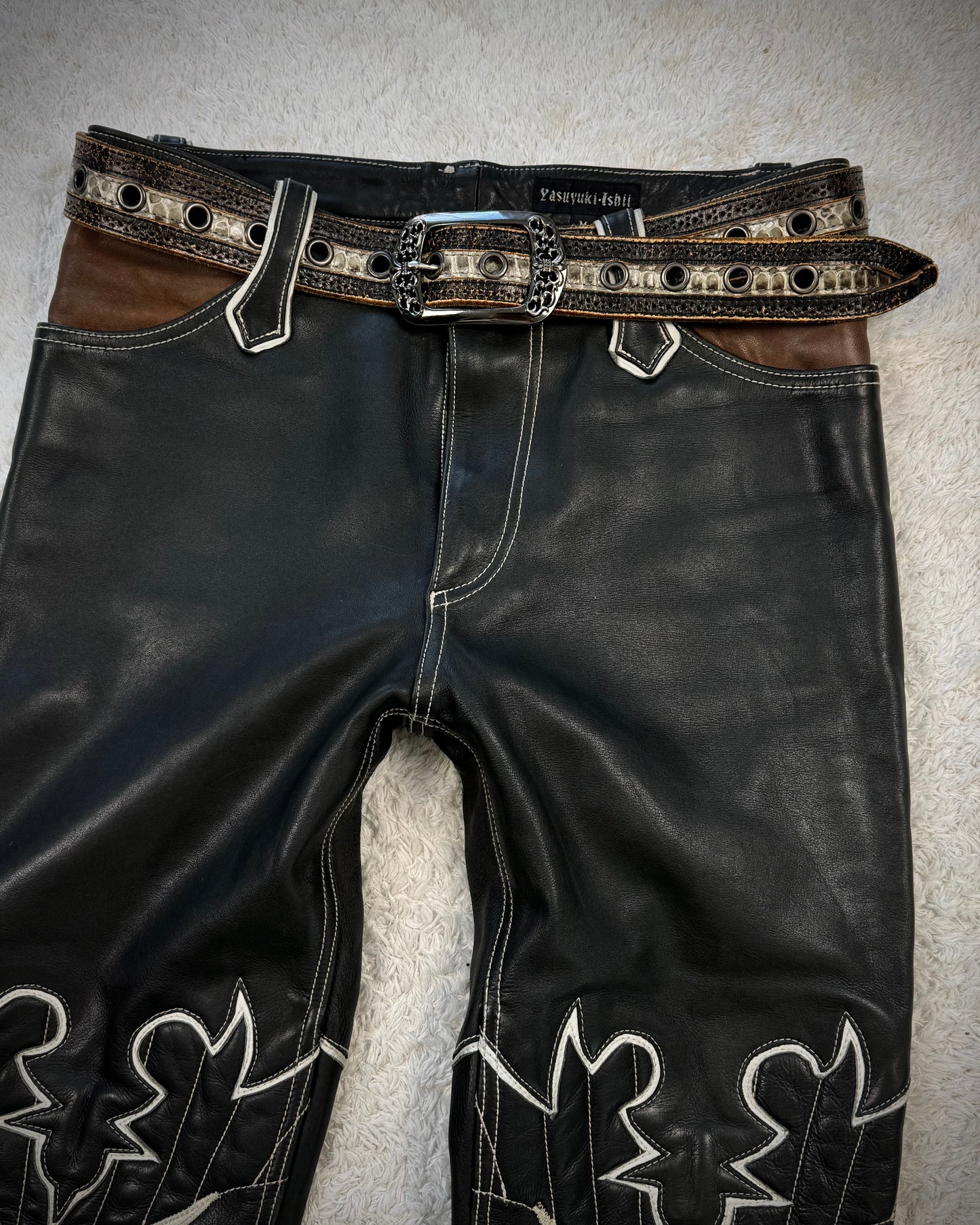 Tornado Mart Python Vintage Leather Belt