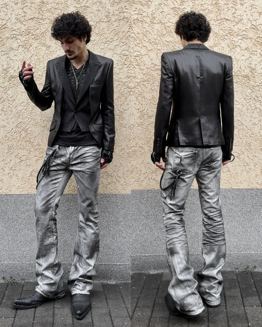 Midas Luster Paisley Jacquard Layered Gilet Blazer