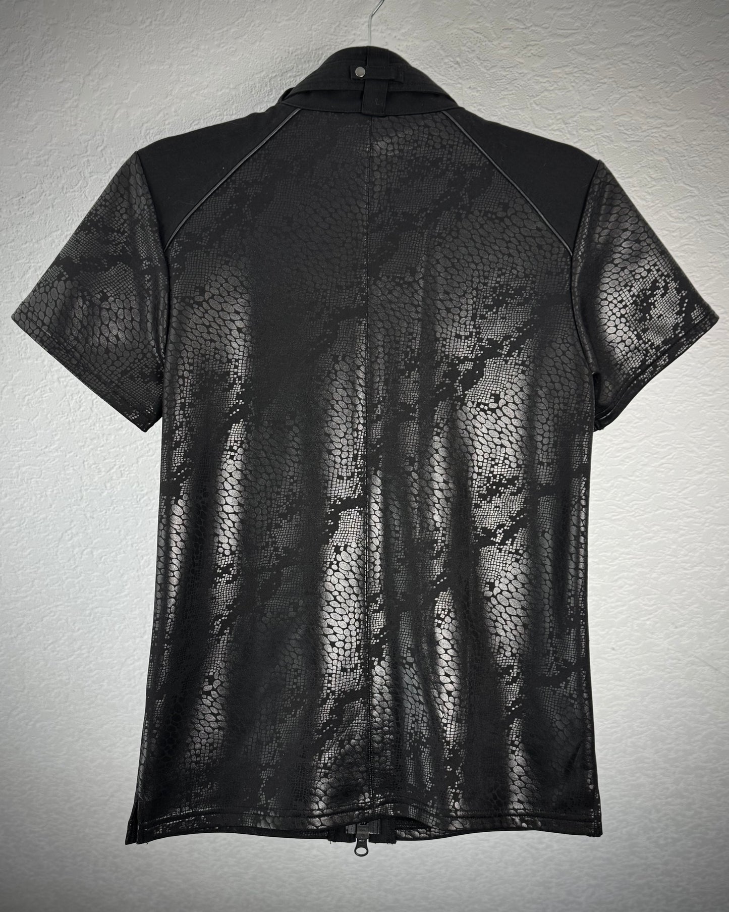 Tornado Mart Python Shimmer Zip Up T-Shirt