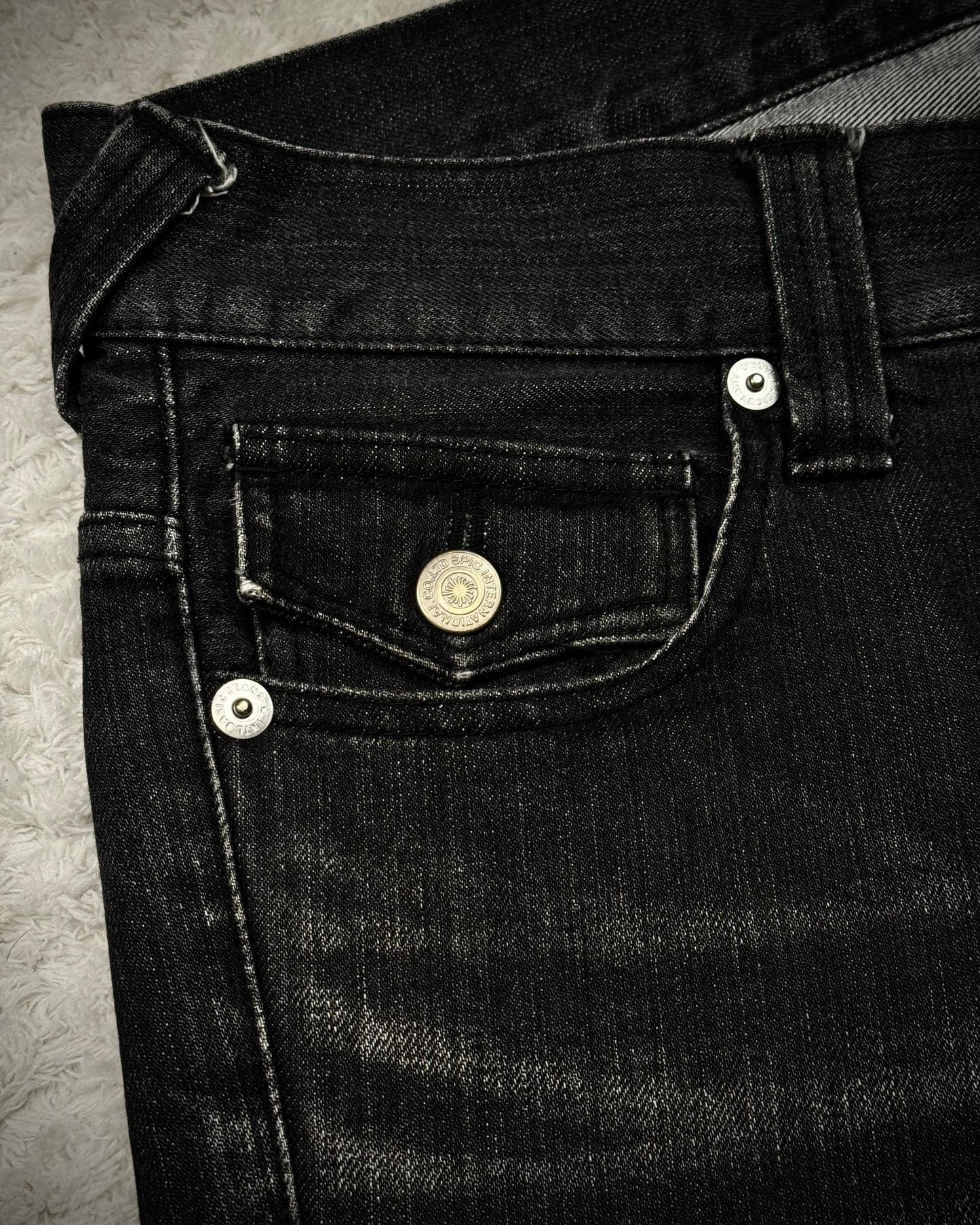 Tornado Mart Clawmarks Washed Spiral Flared Jeans