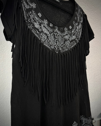 Heaven & Earth Paisley Fringed T-Shirt