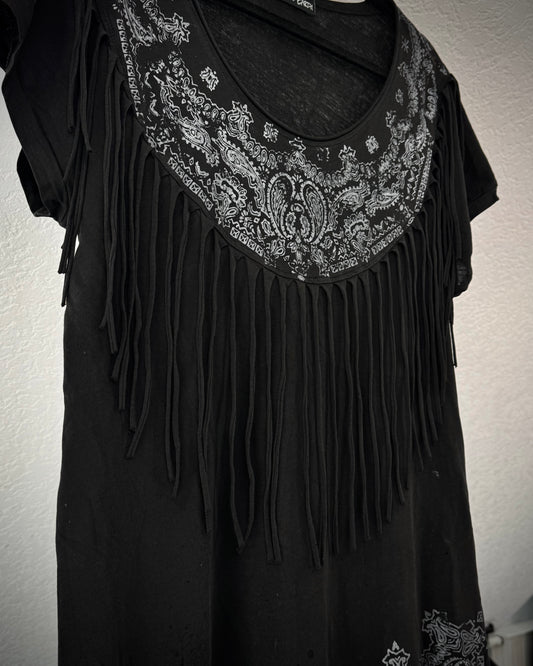 Heaven & Earth Paisley Fringed T-Shirt