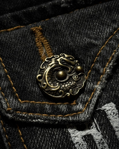 Husky Rustic Hardware Flared Jeans