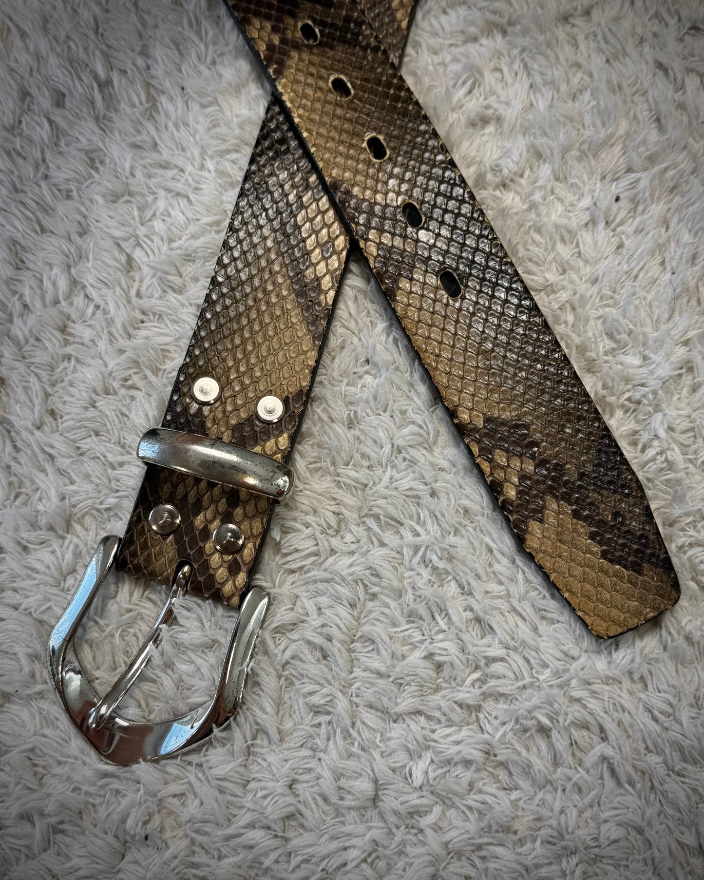 Fuga Python Leather Belt
