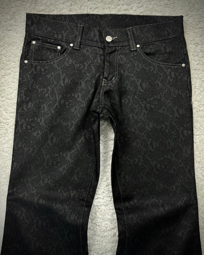 Tornado Mart Suit Python Pattern Blazer + Flared Pants Set