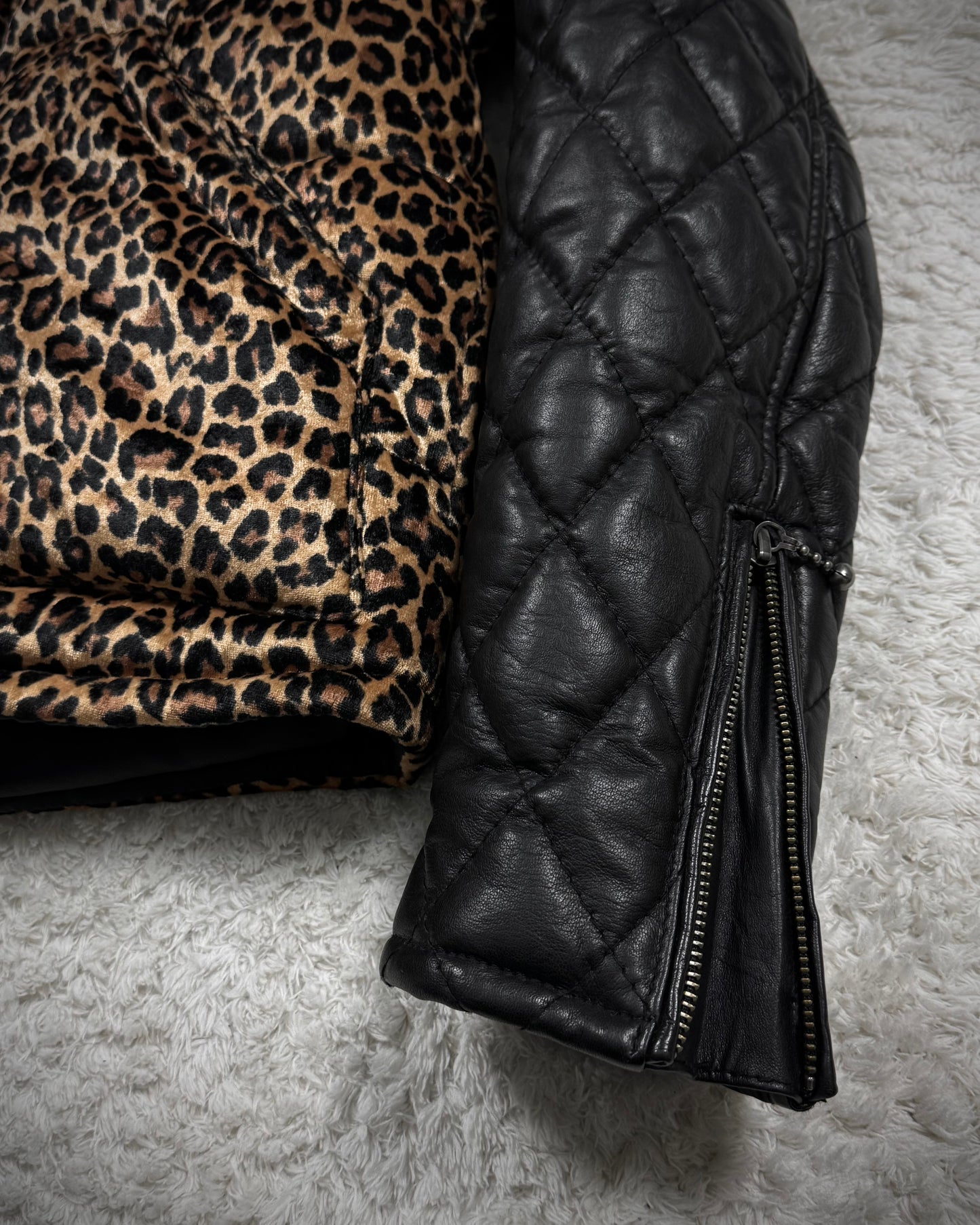 Glamb Transformable Leopard Pattern Puffer Jacket