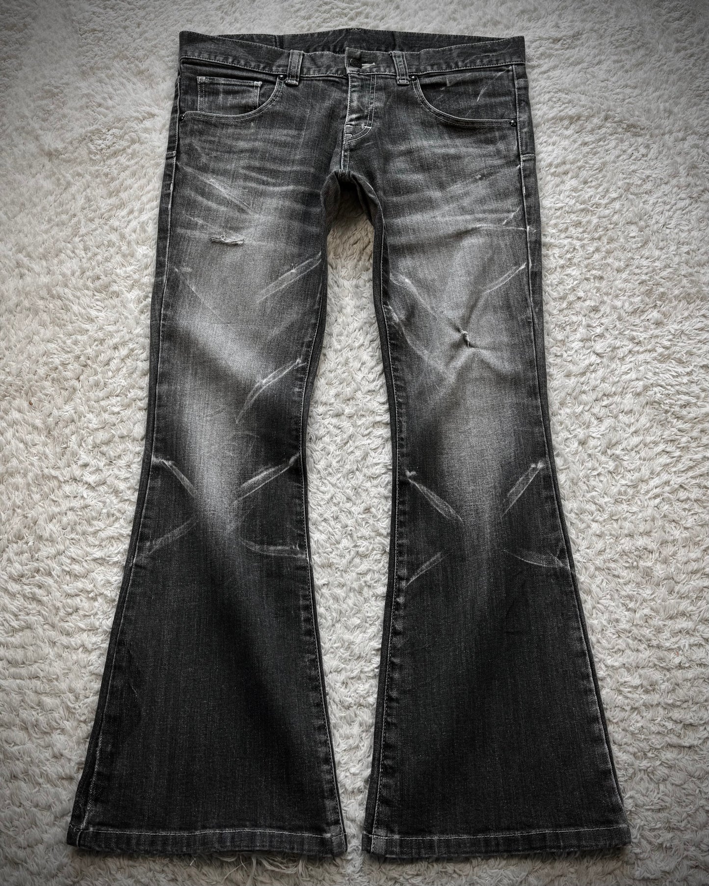 Tornado Mart Clawmarks Washed Flared Jeans