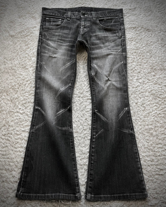 Tornado Mart Clawmarks Washed Flared Jeans
