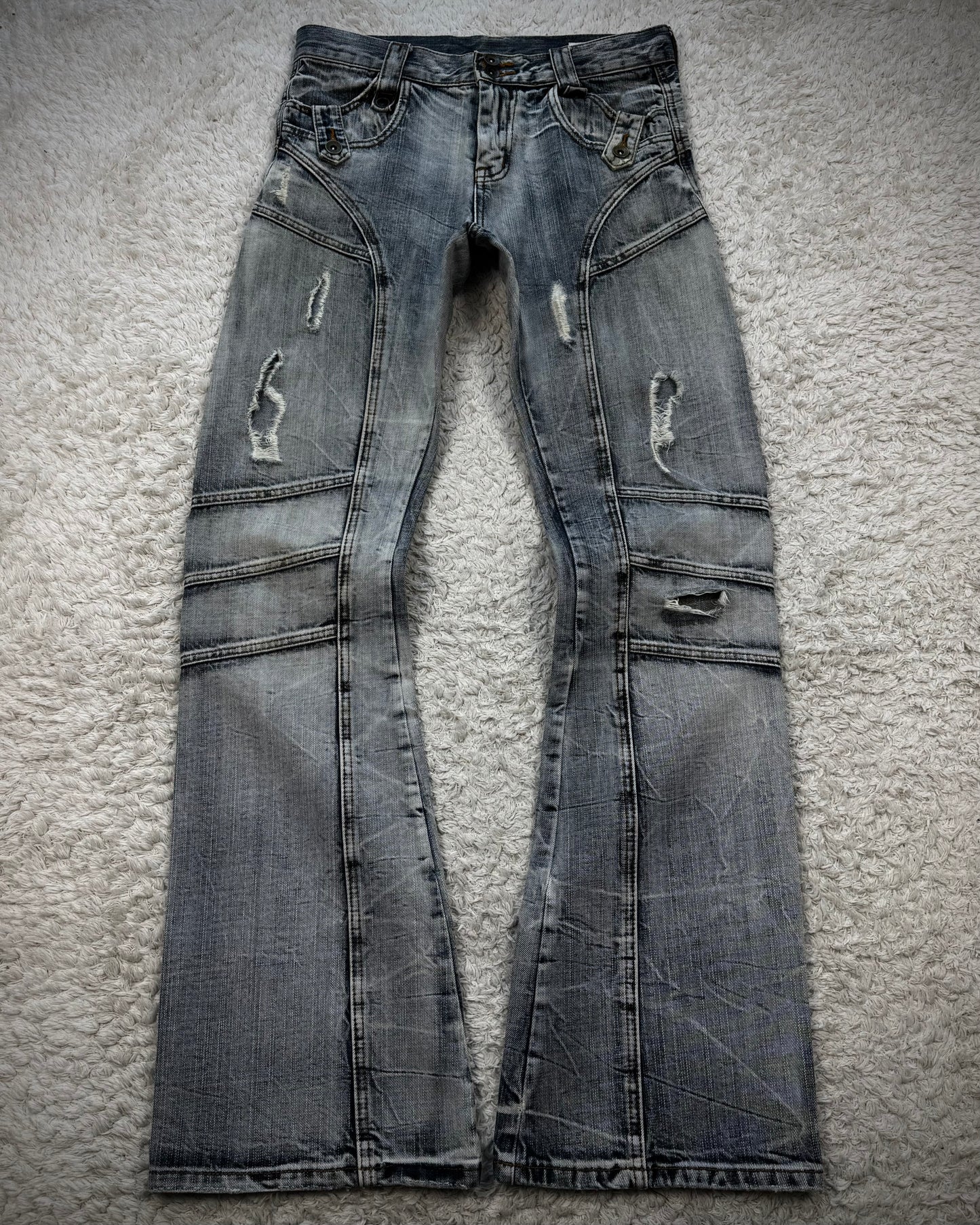 Semantic Design Honeycomb Washed Flared Jeans