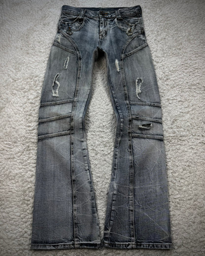 Semantic Design Honeycomb Washed Flared Jeans