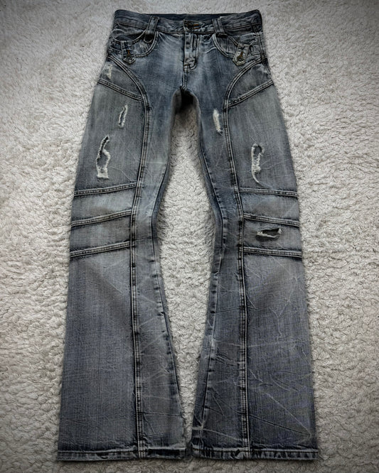 Semantic Design Honeycomb Washed Flared Jeans