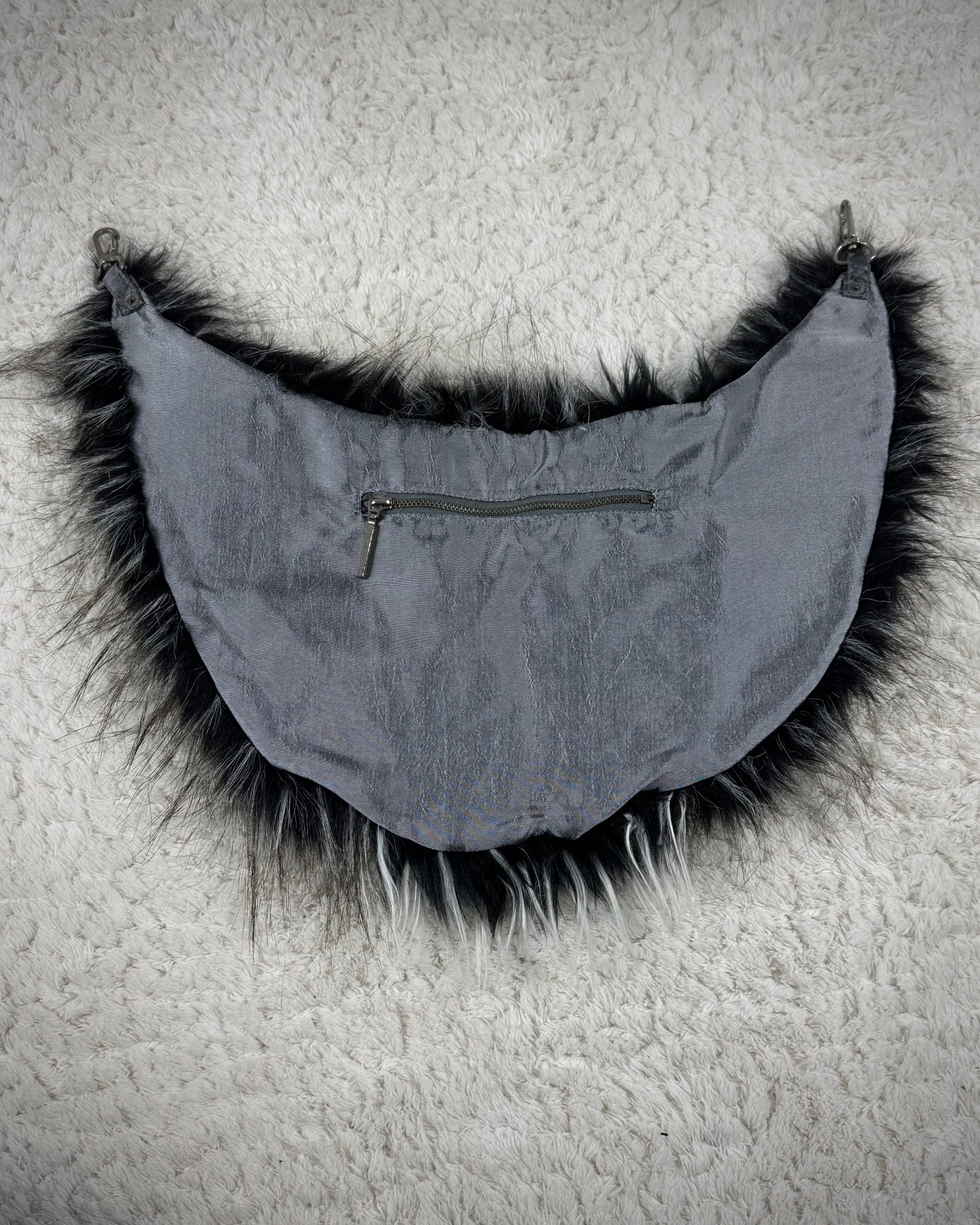 Midas Silver Python Waxed Fur Attachment Bootcut Jeans