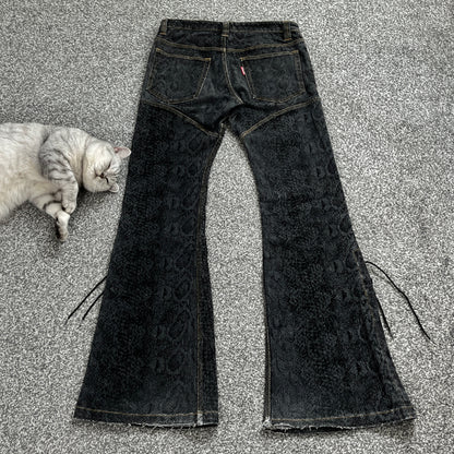 Tornado Mart Snakeskin Lace-Up Pants