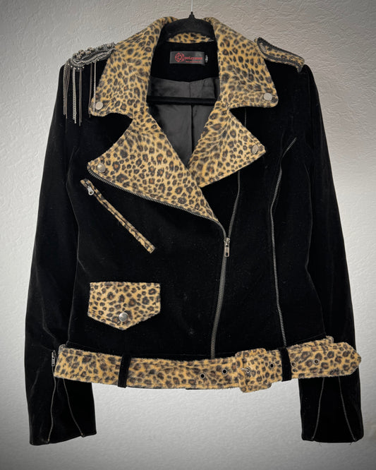 Pentagramme Leopard Chained Rockstar Jacket