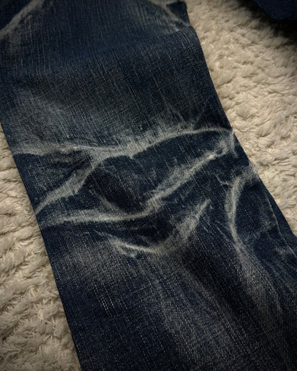 Tornado Mart Clawmarks Washed Spiral Flared Jeans
