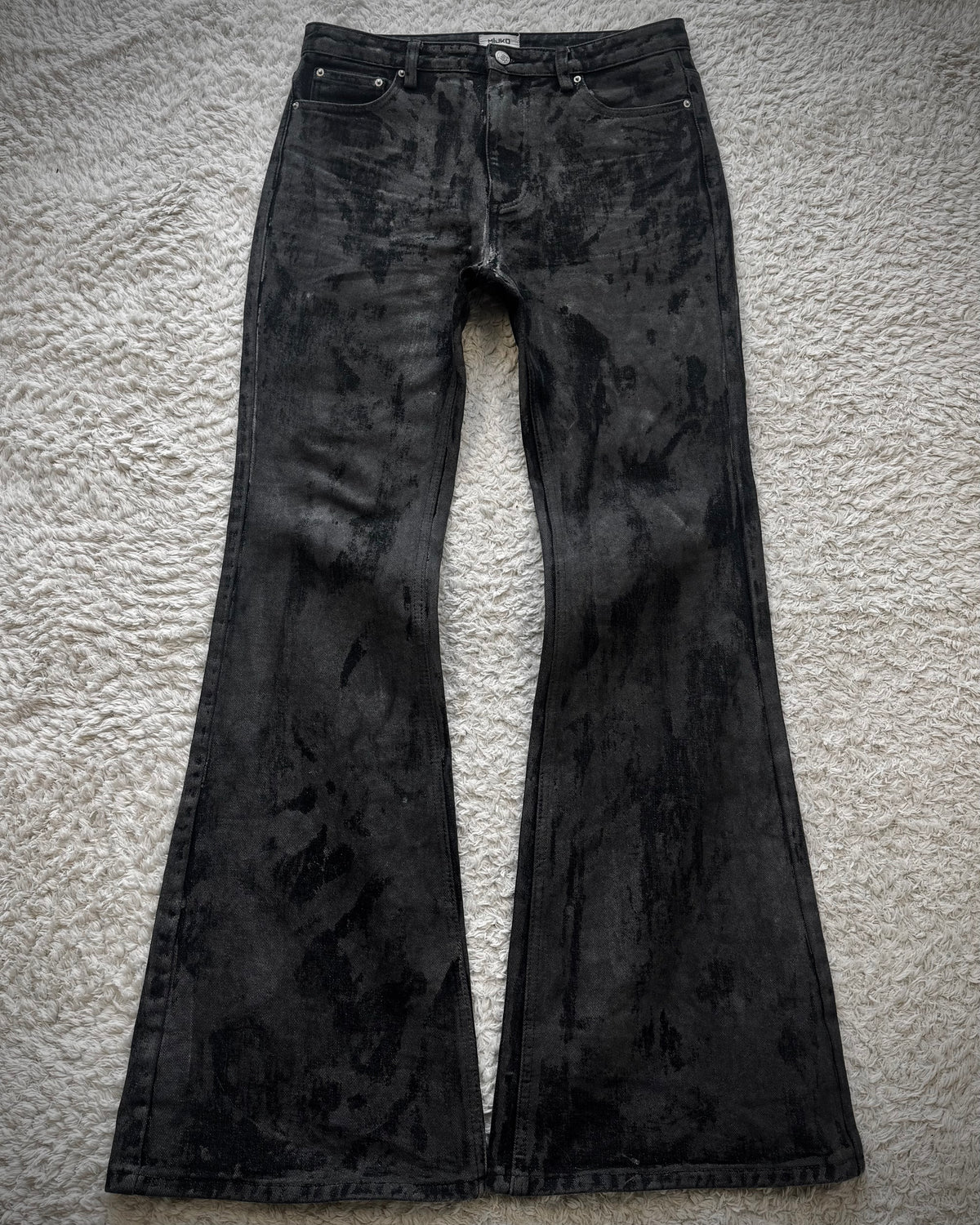 Mijko Charcoal Washed Flared Jeans