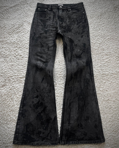 Mijko Charcoal Washed Flared Jeans